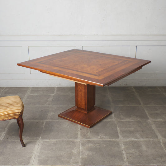 クラシック 木象嵌 エクステンションダイニングテーブル