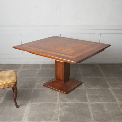 クラシック 木象嵌 エクステンションダイニングテーブル