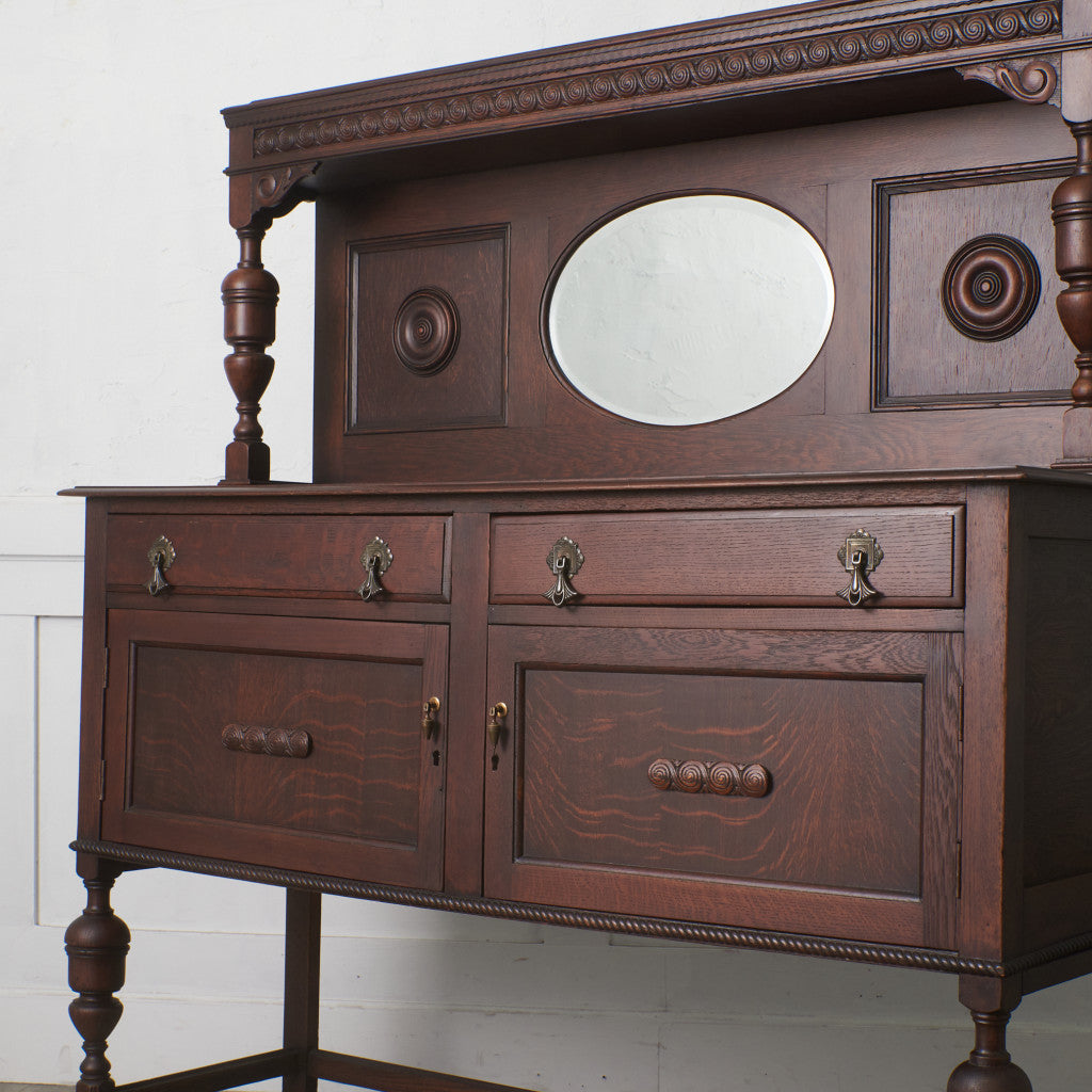 英国アンティーク ミラーバックサイドボード