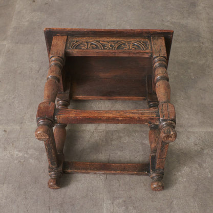 英国アンティーク オーク無垢材 スツール