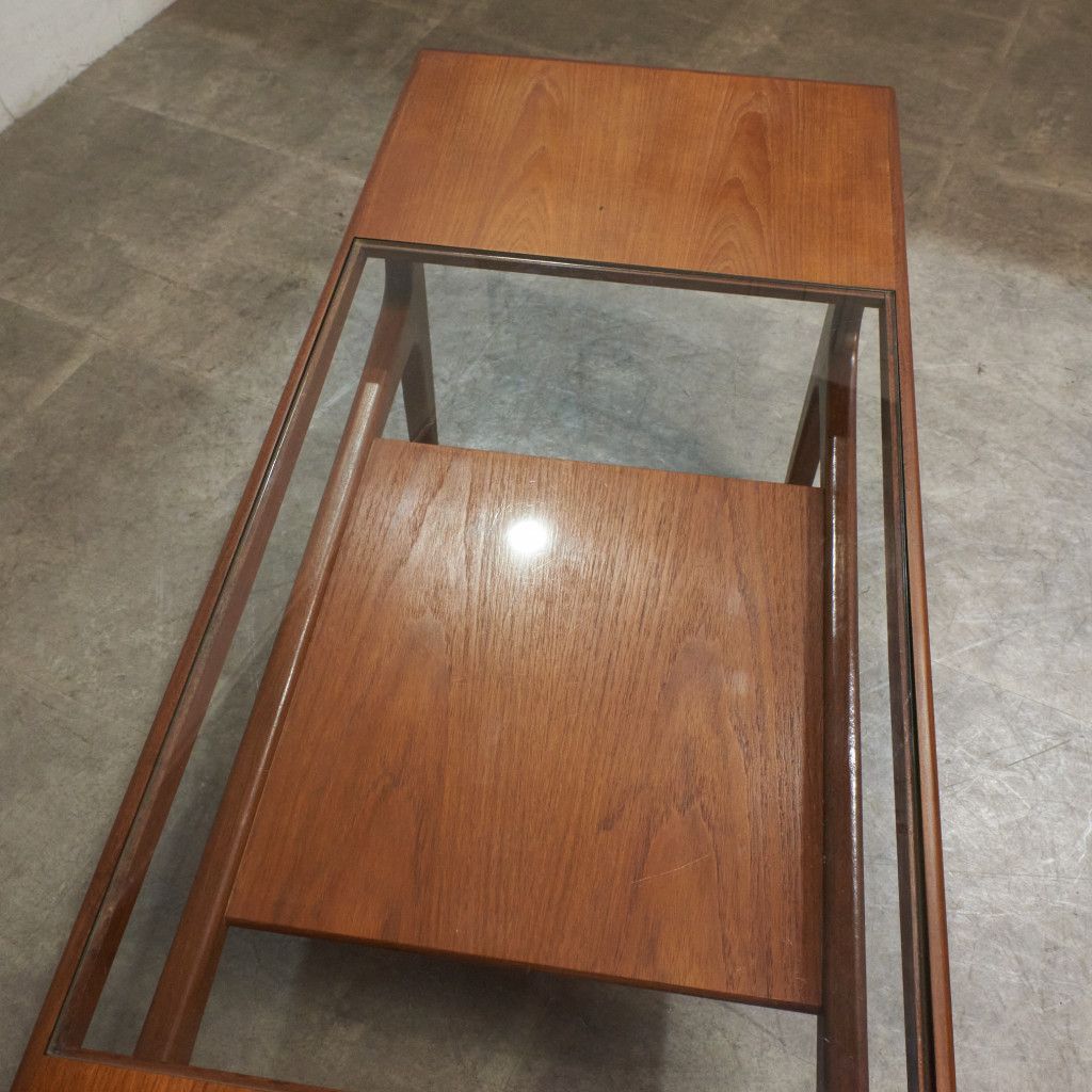ロングジョン ガラストップ コーヒーテーブル