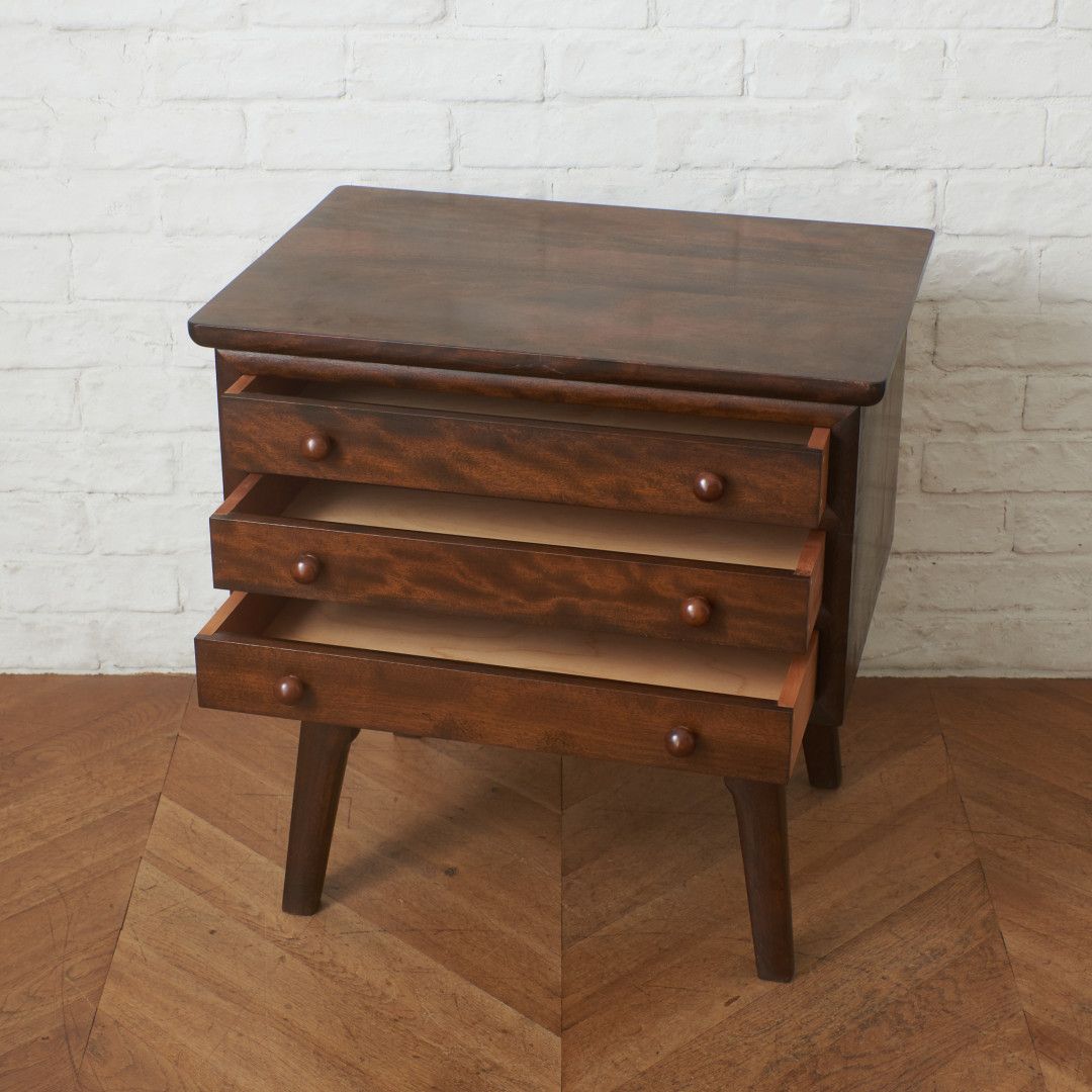 サイド卓 Night Table with 3 drawers