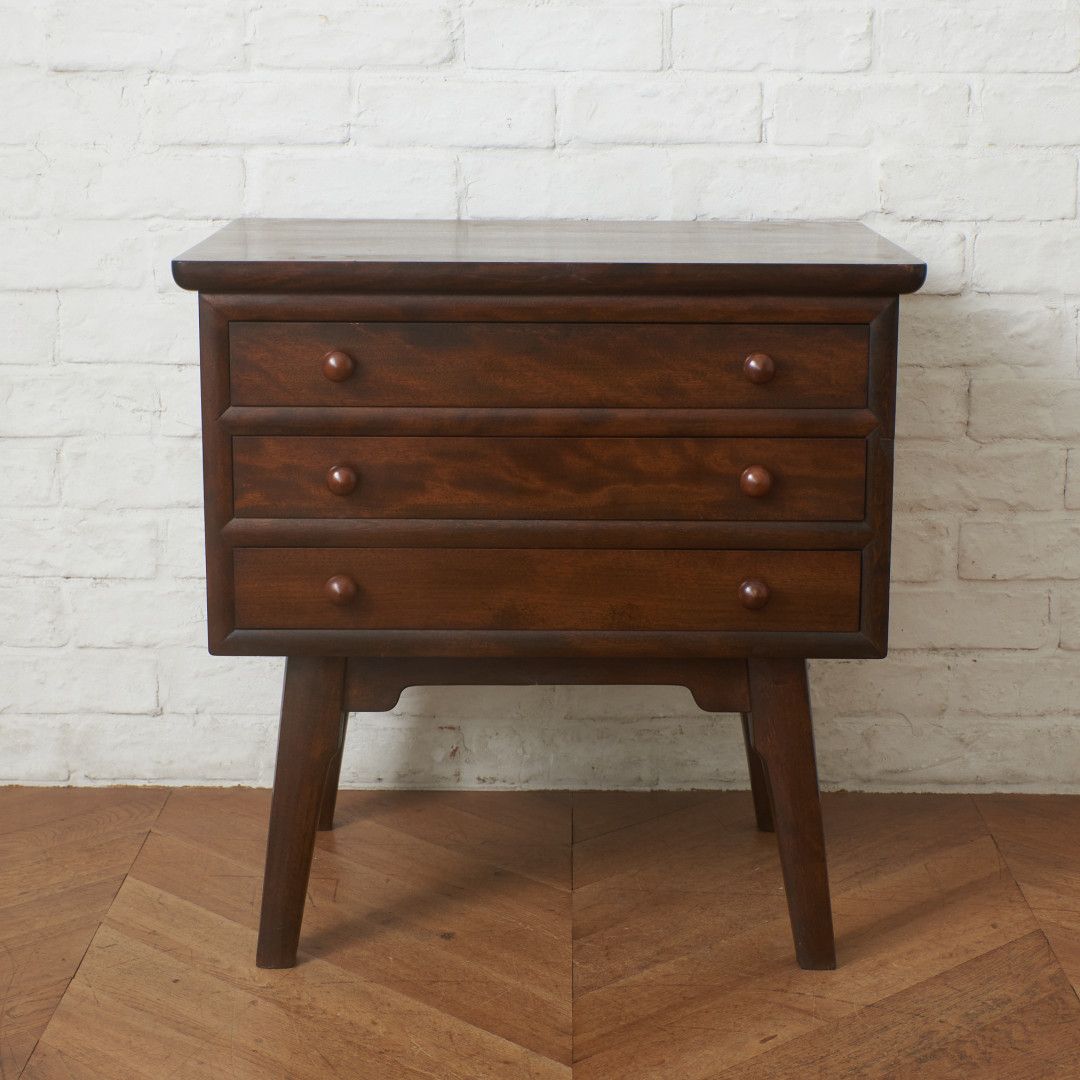 サイド卓 Night Table with 3 drawers