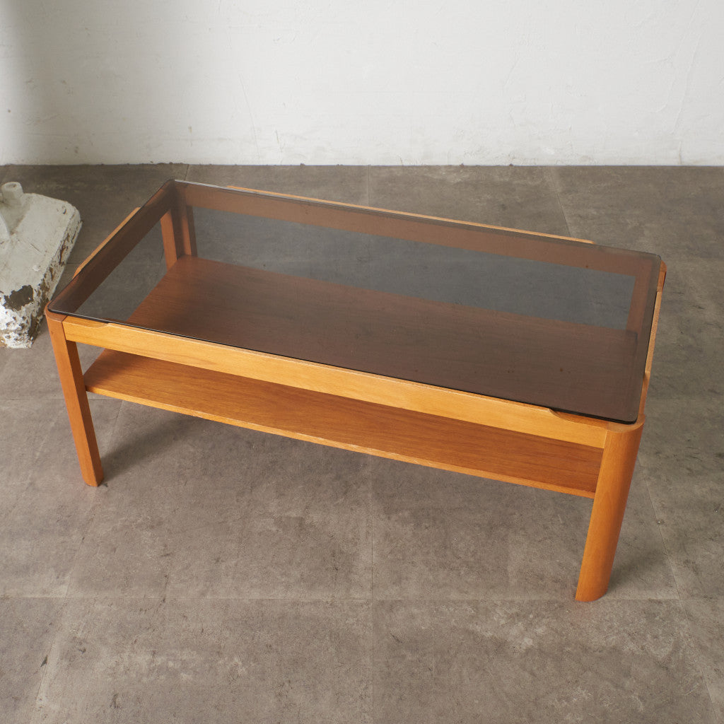 ヴィンテージ スモークガラストップ コーヒーテーブル