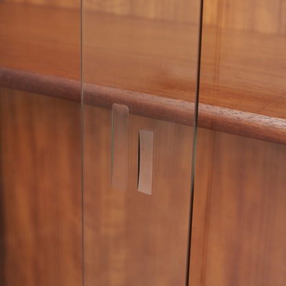 英国ヴィンテージ ナローガラスキャビネット