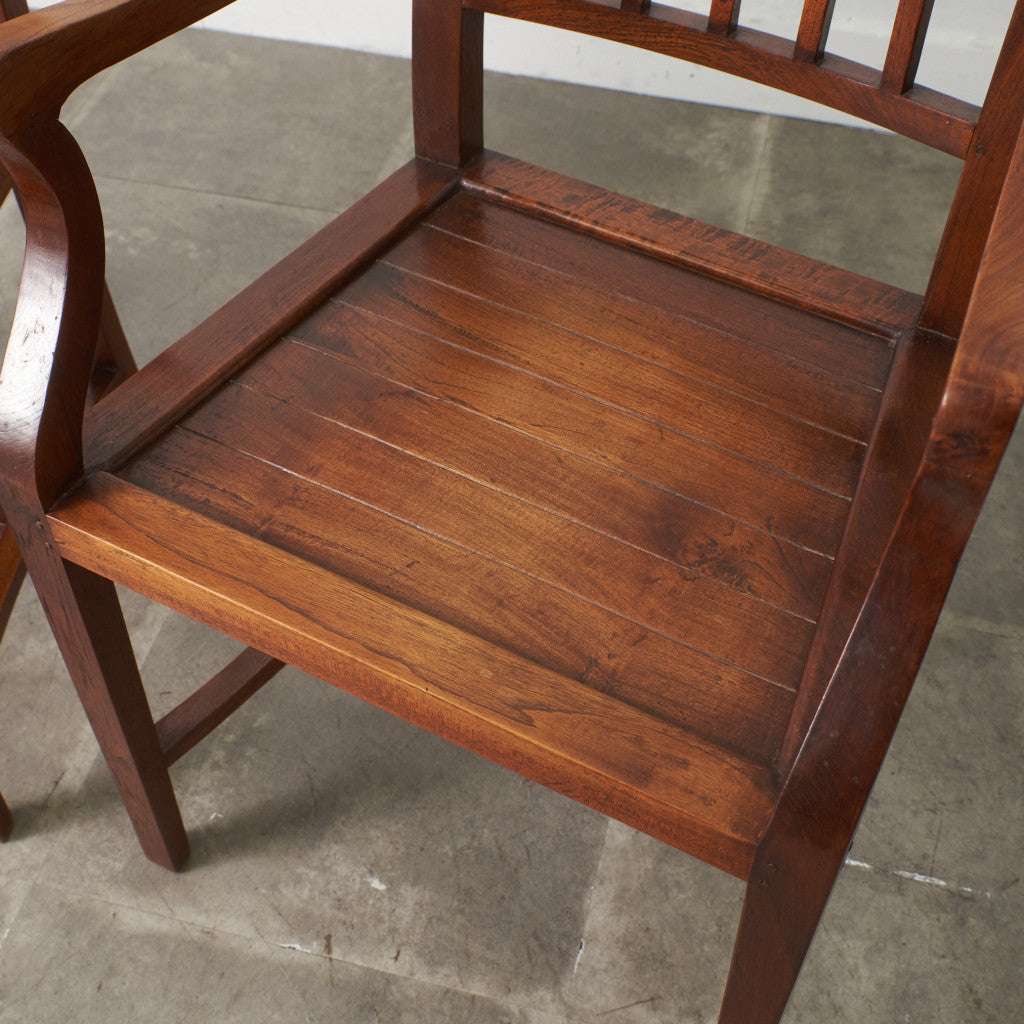 アジアンコロニアル チーク無垢材 アームチェア 2脚セット