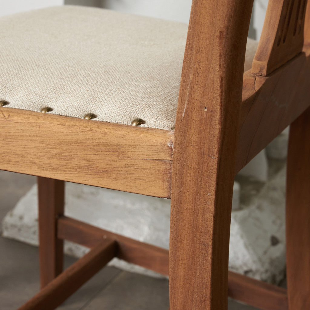 ストリップド加工 ダイニングチェア 4脚セット / 張替済