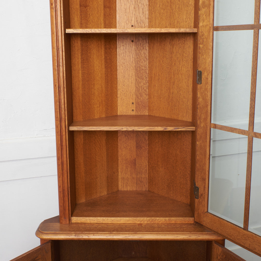 クラシック オーク材 コーナーキャビネット