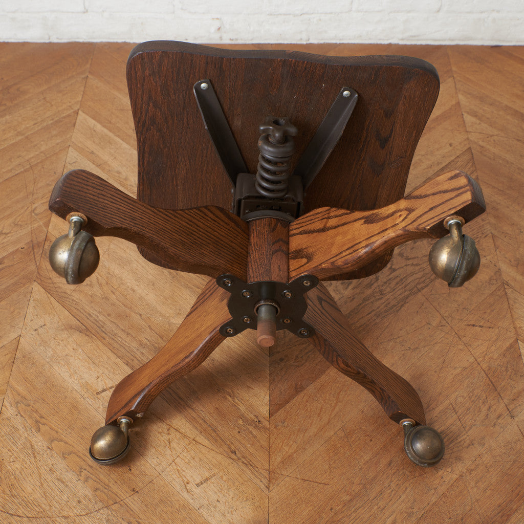 ヴィンテージ オーク無垢材 デスクチェア