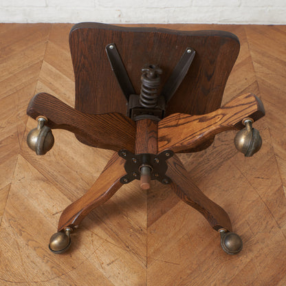 ヴィンテージ オーク無垢材 デスクチェア