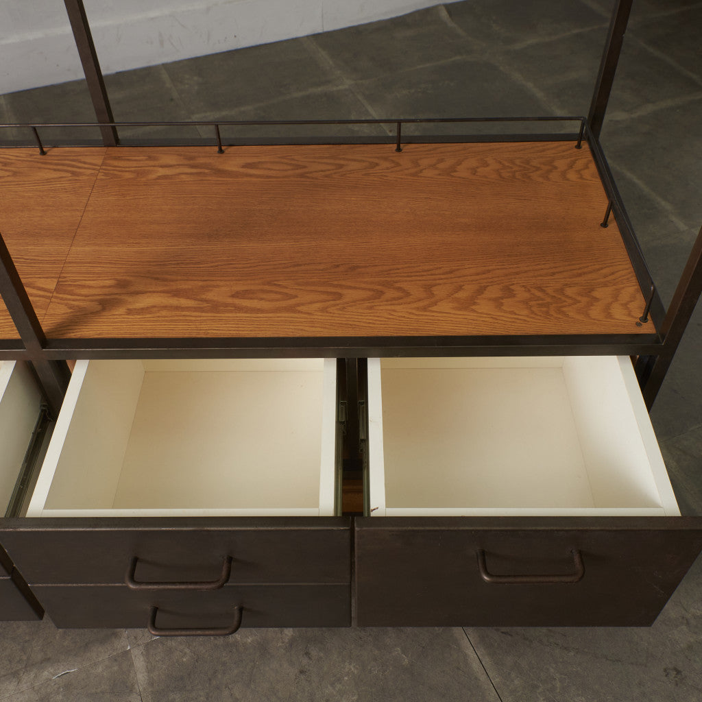 インダストリアル 金属x天然木 オープンシェルフ