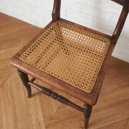 英国アンティーク リージェンシー様式 籐張りダイニングチェア