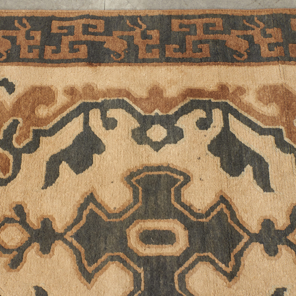 十字唐草 手織り 絨毯