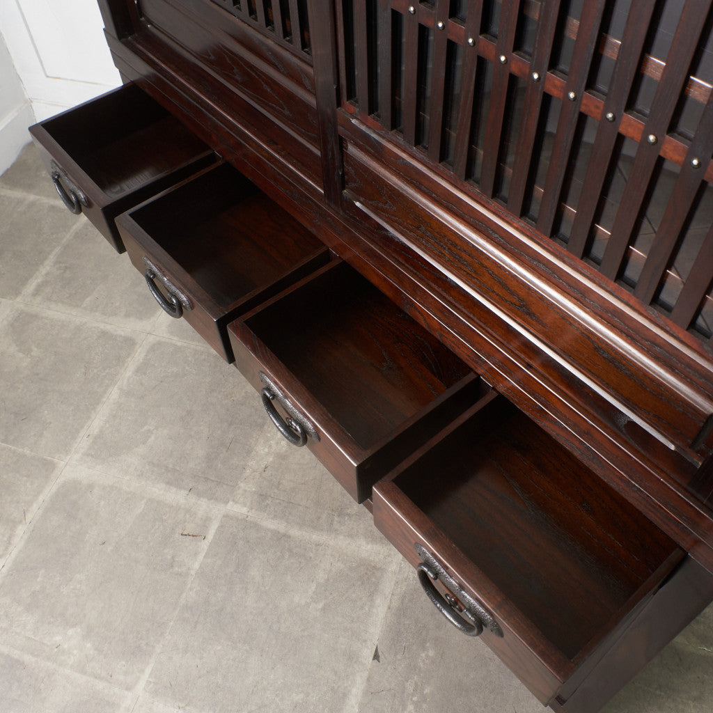 松尾博昭作 欅材 水屋箪笥