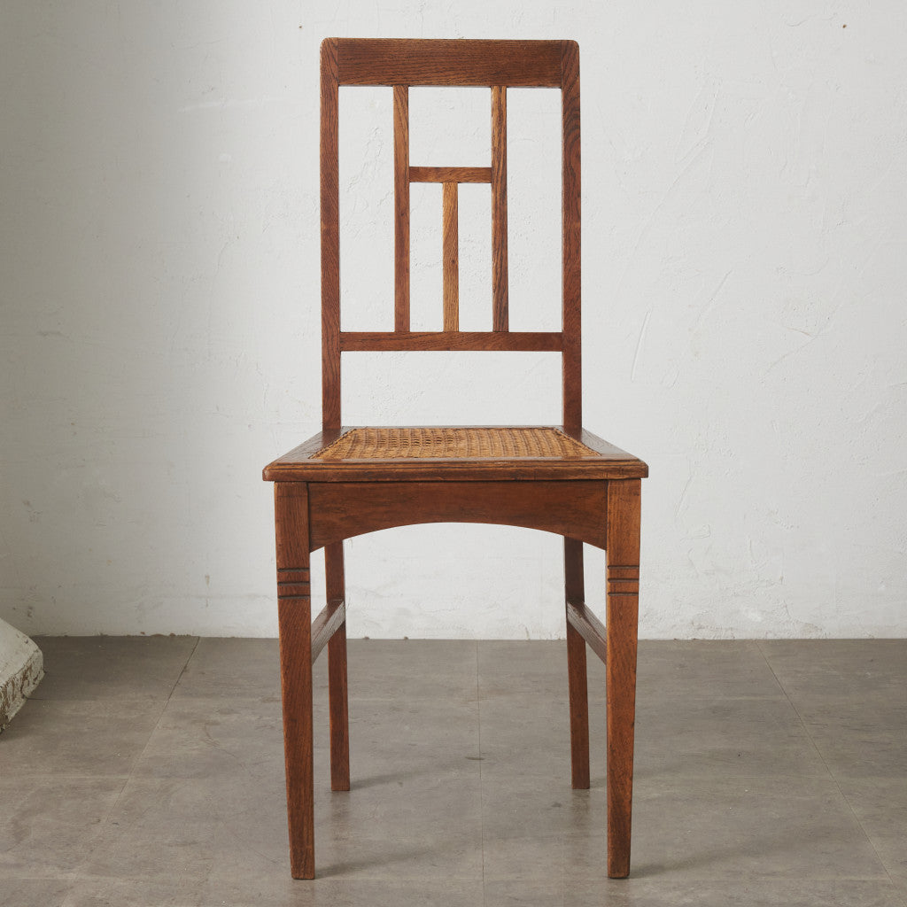 英国アンティーク 籐張りダイニングチェア