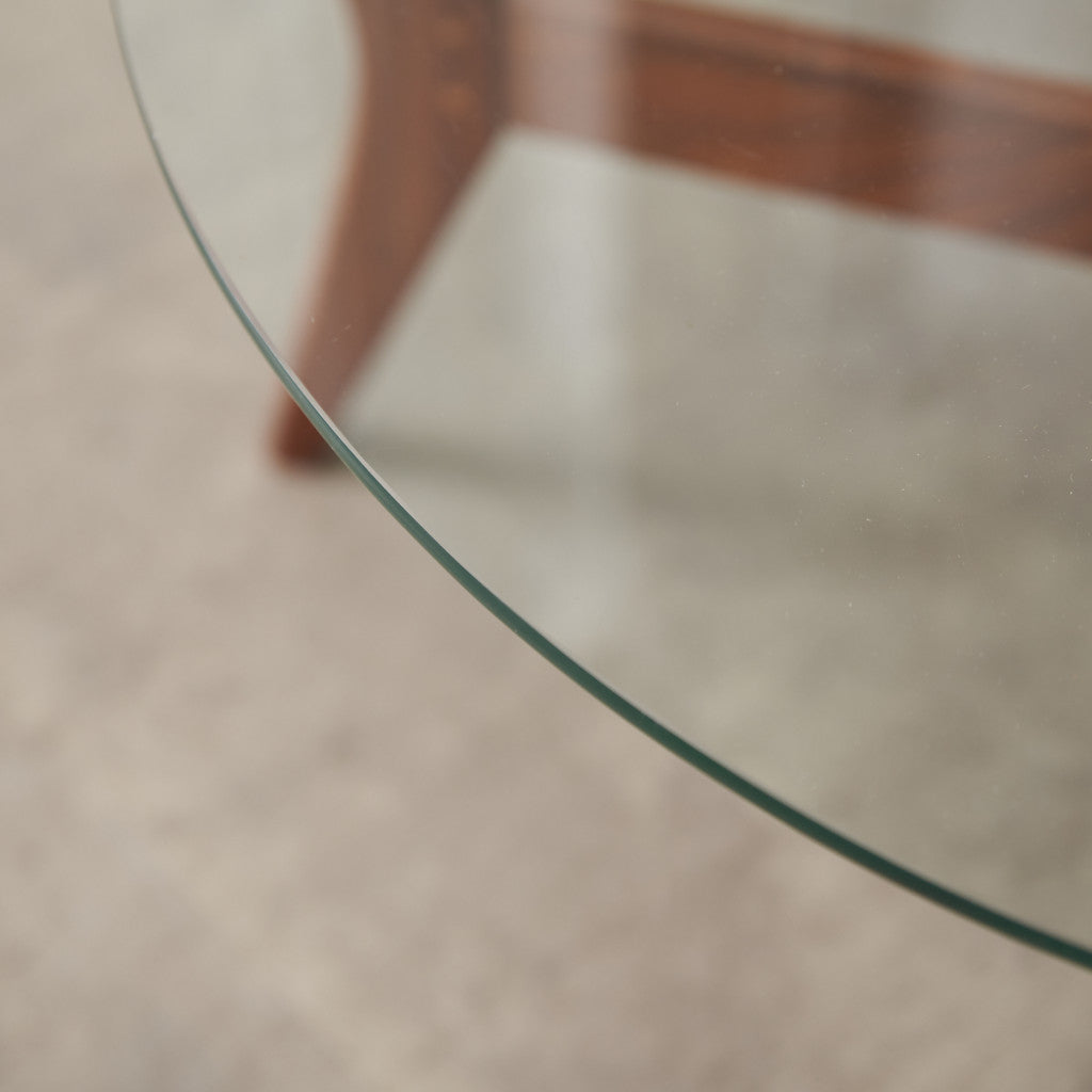 英国ヴィンテージ ガラストップ センターテーブル