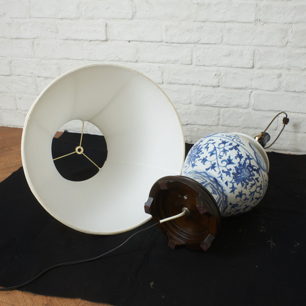 クラシック シノワズリースタイル 染付 テーブルランプ