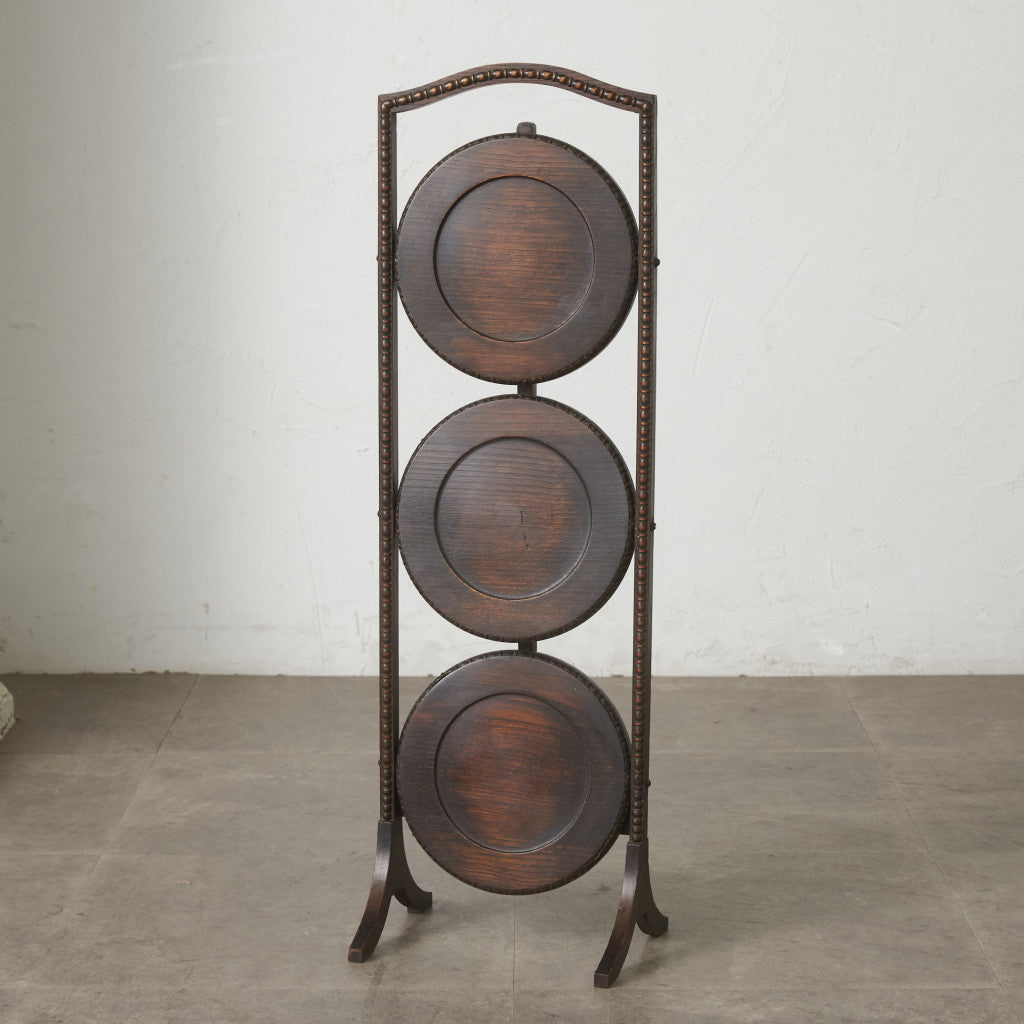 英国 アンティーク4Tier 折り畳みケーキスタンド オーク製 英国アンティーク4Tier・オーク製・折り畳みケーキスタンド