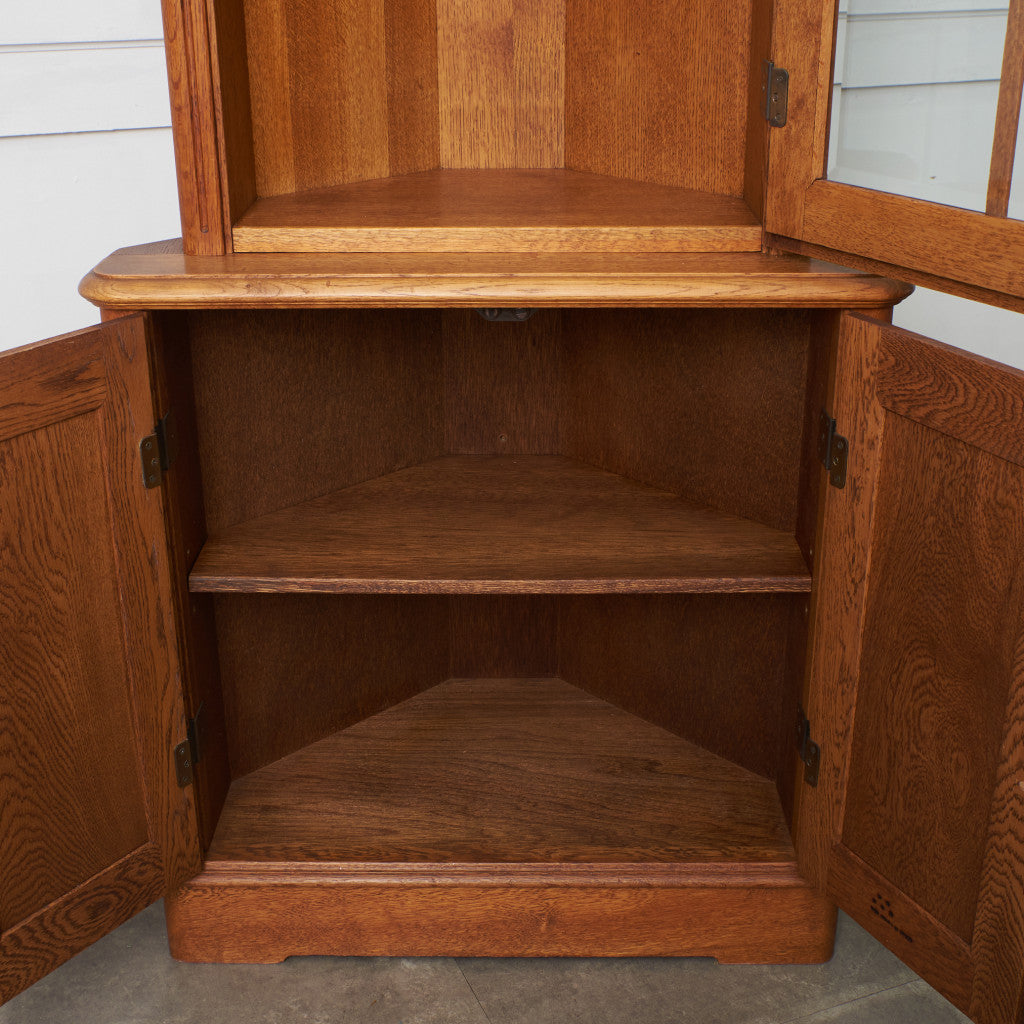 クラシック オーク材 コーナーキャビネット