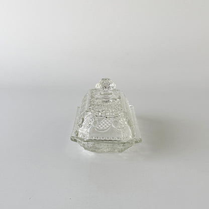 英国ヴィンテージ ガラス製バターケース