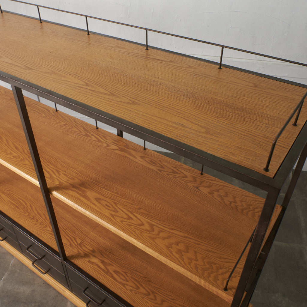 インダストリアル 金属x天然木 オープンシェルフ