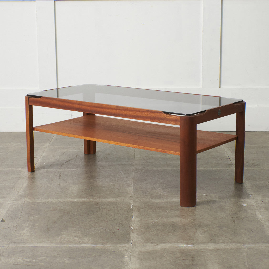 ヴィンテージ スモークガラストップ コーヒーテーブル