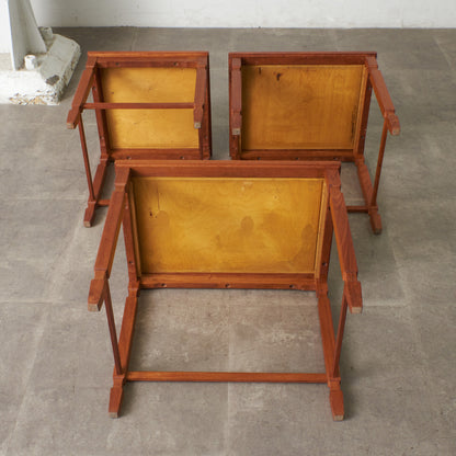 英国ヴィンテージ タイルトップ ネストコーヒーテーブル