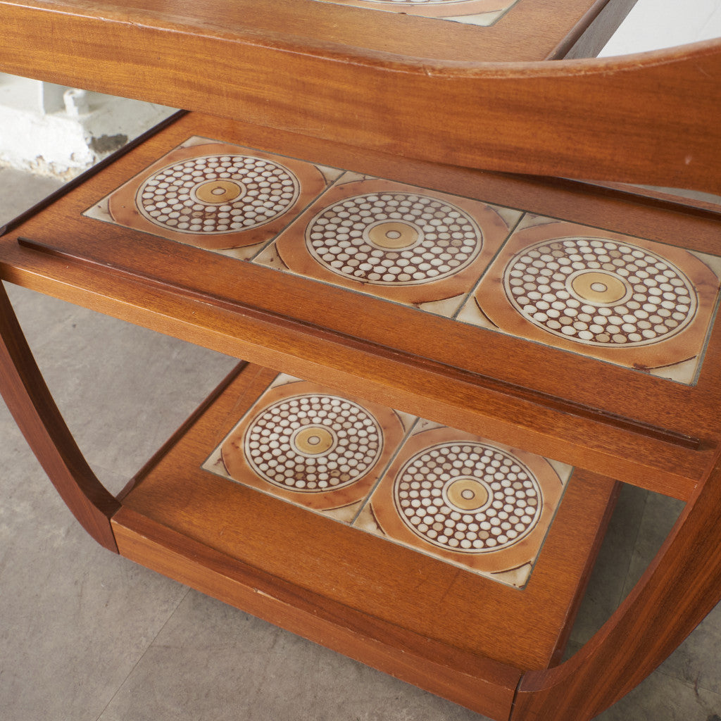 英国ヴィンテージ タイルトップ トロリー