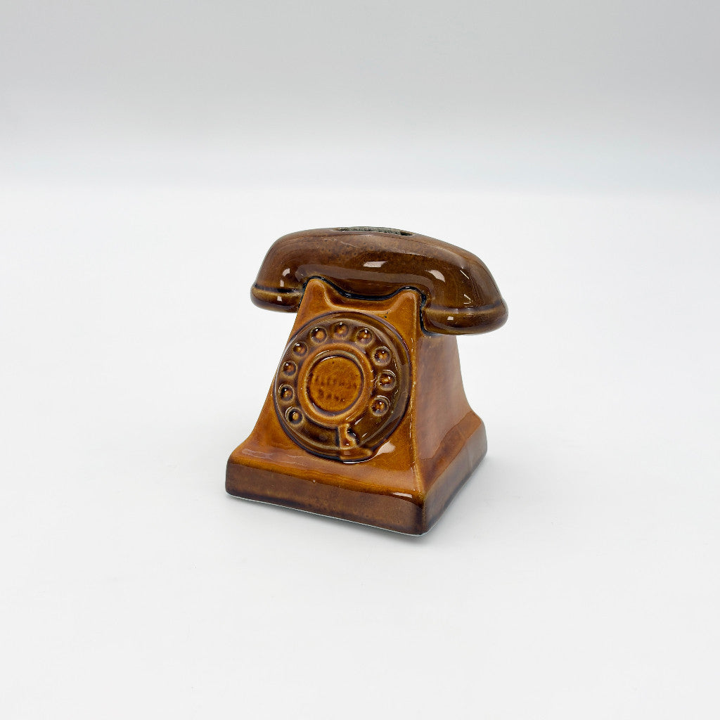 英国 Studio Szeiler ヴィンテージ 貯金箱 Telephone Money Box 電話型 陶器 Piggy Bank オブジェ 置物 スタジオ ツェイラー 93010 英国ヴィンテージ 電話型 ピギーバンク 貯金箱｜スタジオ ツェイラー