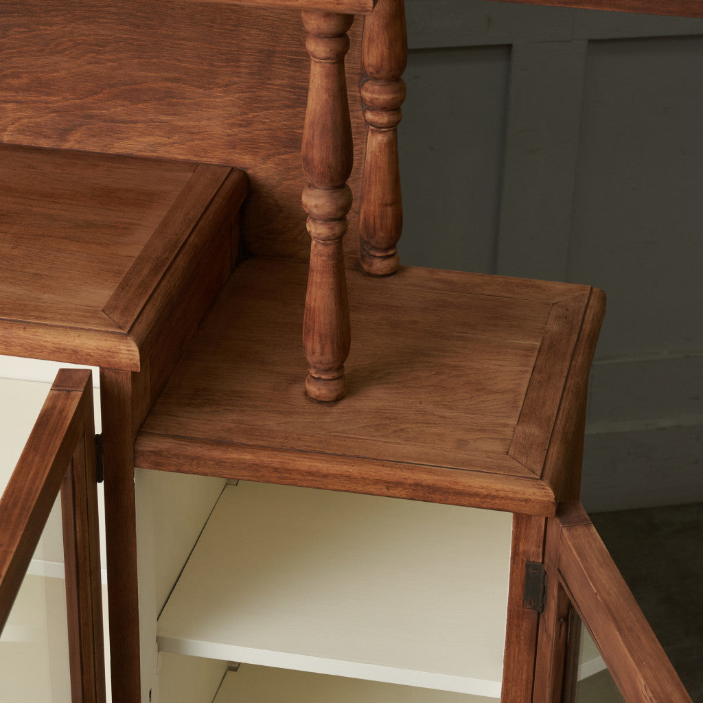 アンティーク ストリップド加工 ガラスキャビネット