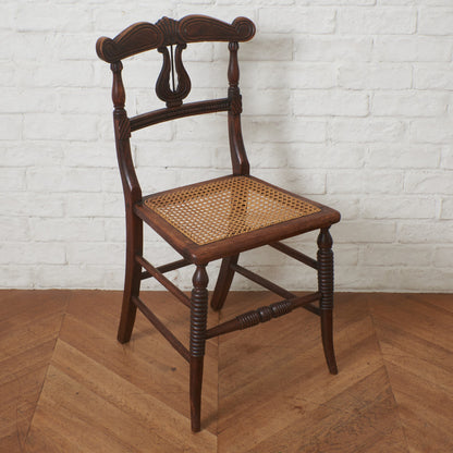 英国アンティーク リージェンシー様式 籐張りダイニングチェア