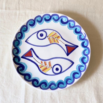 Susannna de Simone 絵皿 19cm 2匹のサカナ