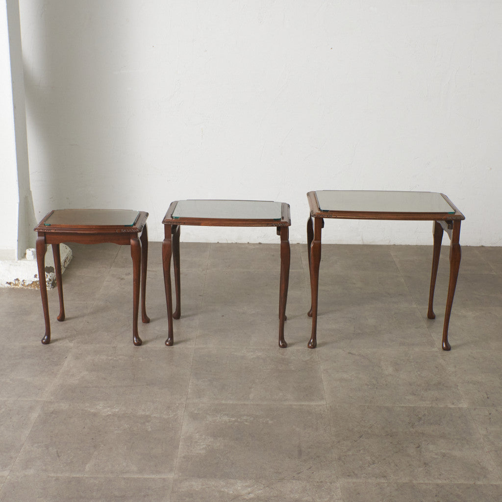 英国クラシック ガラストップ ネストテーブル – rocca rocca