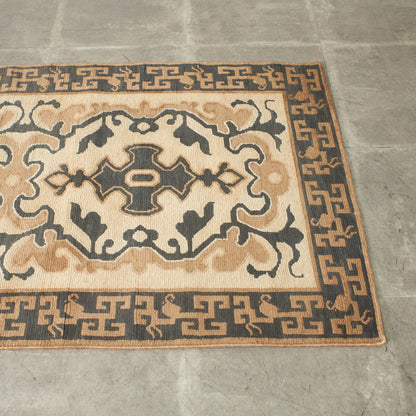 十字唐草 手織り 絨毯