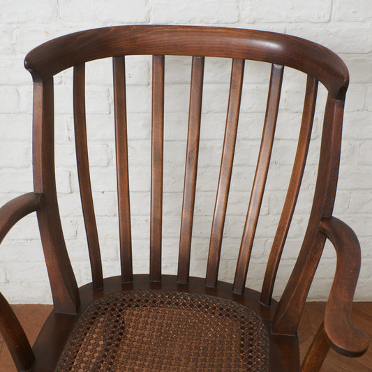 英国アンティーク 籐張りアームチェア