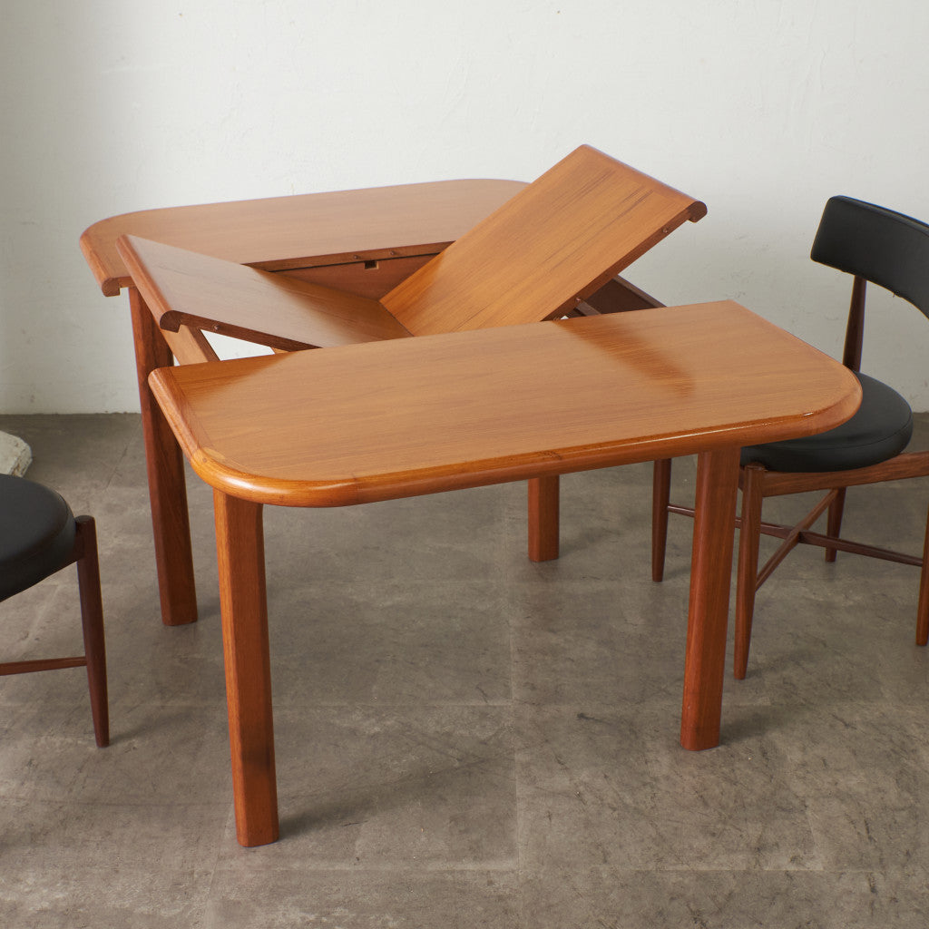 チーク材 エクステンションダイニングテーブル