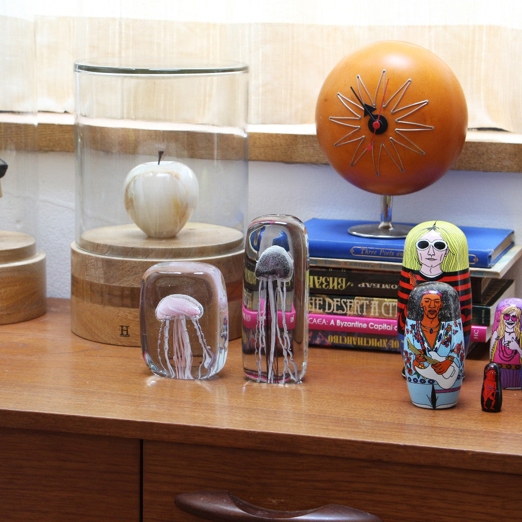 ガラスオブジェ Jellyfish Twisted Leg パープル