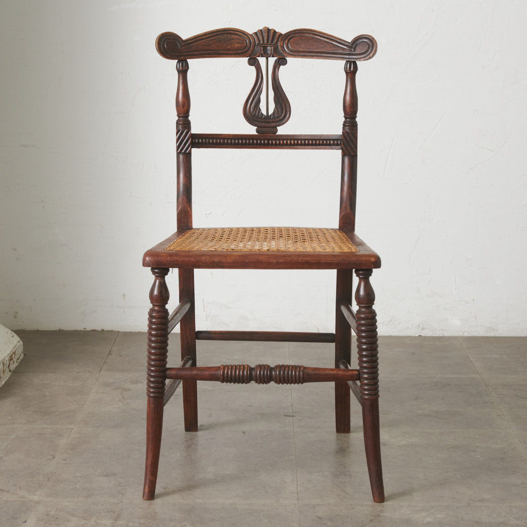 英国アンティーク リージェンシー様式 籐張りダイニングチェア