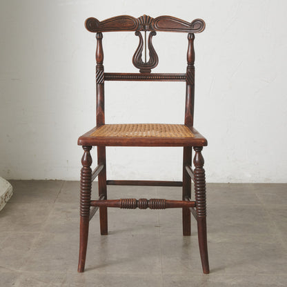 英国アンティーク リージェンシー様式 籐張りダイニングチェア