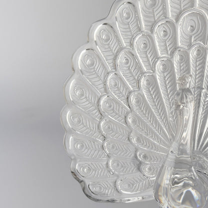 クリスタルガラス 孔雀のオブジェ