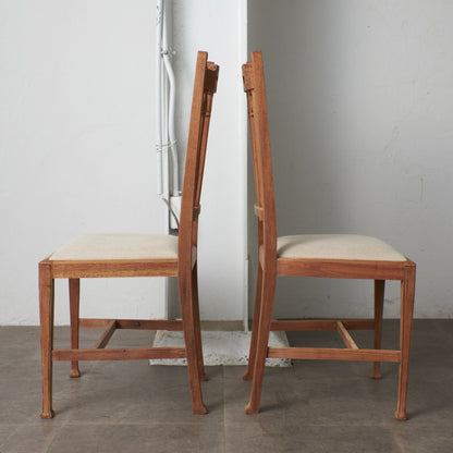 ストリップド加工 ダイニングチェア 2脚セット / 張替済