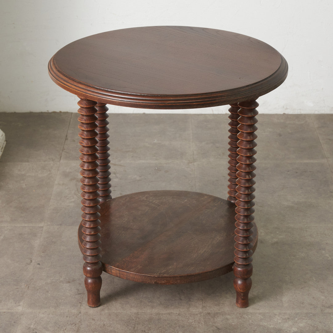 フランス アンティーク エルム材 サイドテーブル