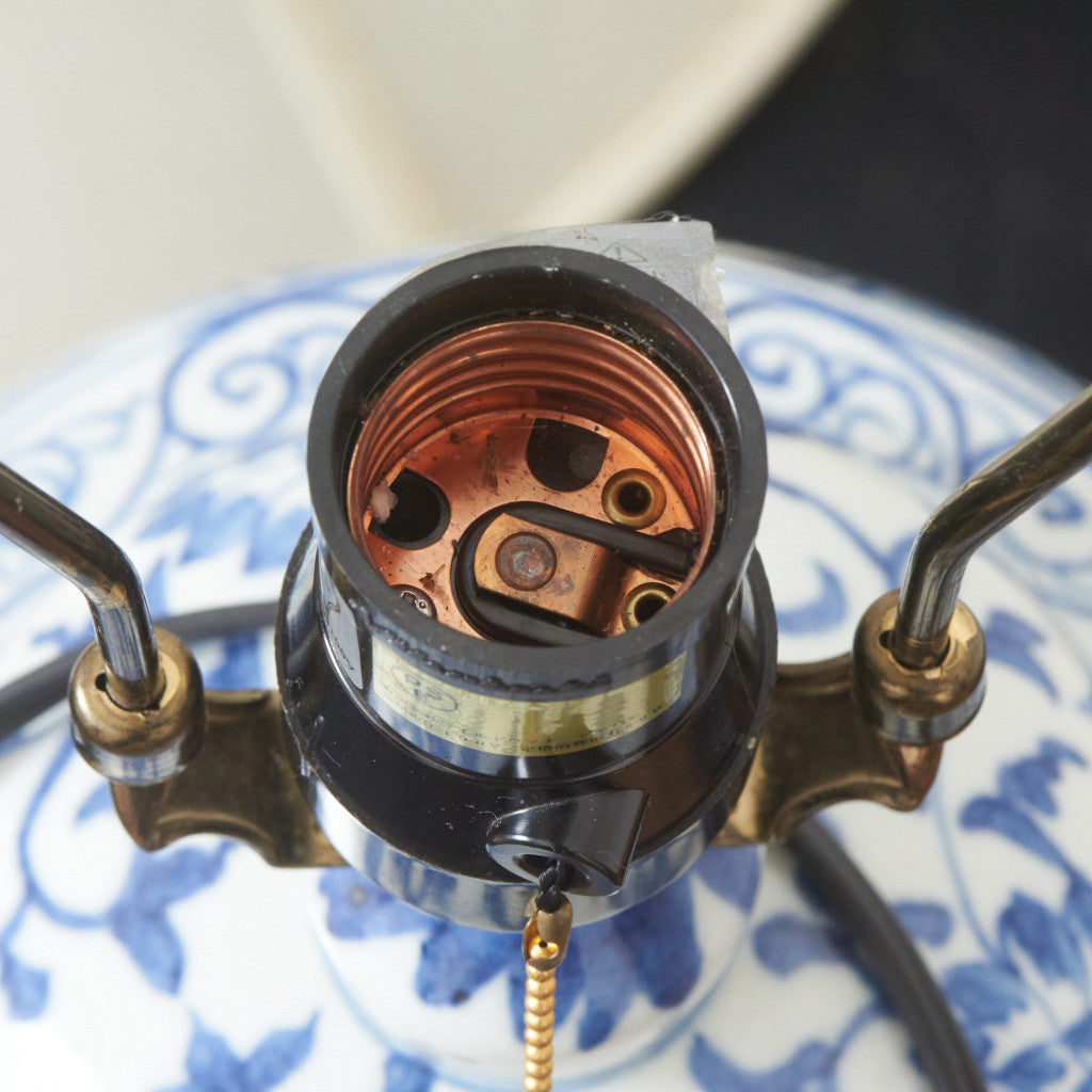 クラシック シノワズリースタイル 染付 テーブルランプ