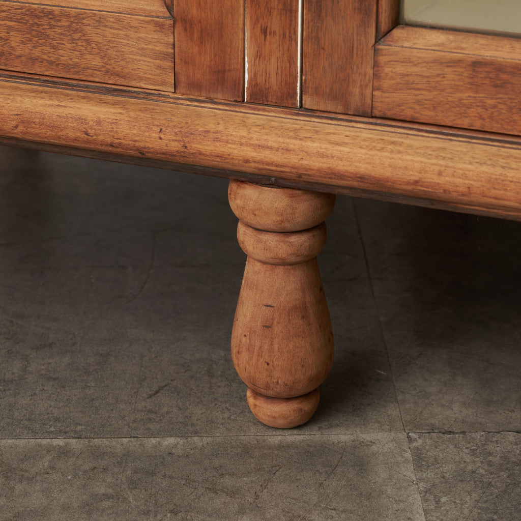 アンティーク ストリップド加工 ガラスキャビネット