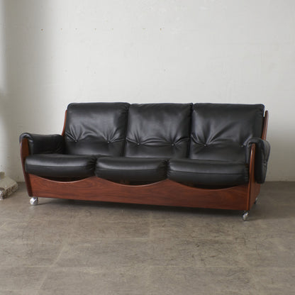 サドルシリーズ 3人掛けソファ / 張替済