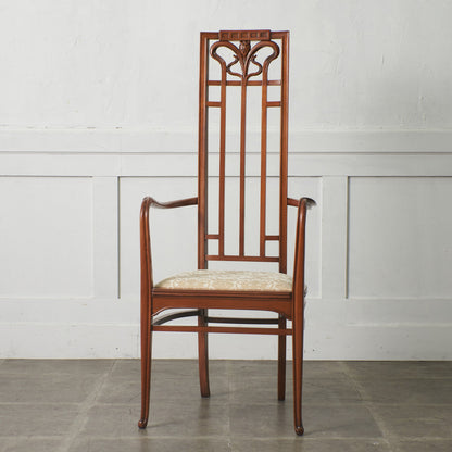 アールヌーボー ハイバック アームチェア / 張替済