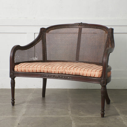 クラシック 籐張り 2人掛けチェア