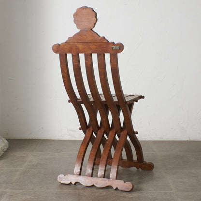 エジプトアンティーク 木象嵌 フォールディングチェア