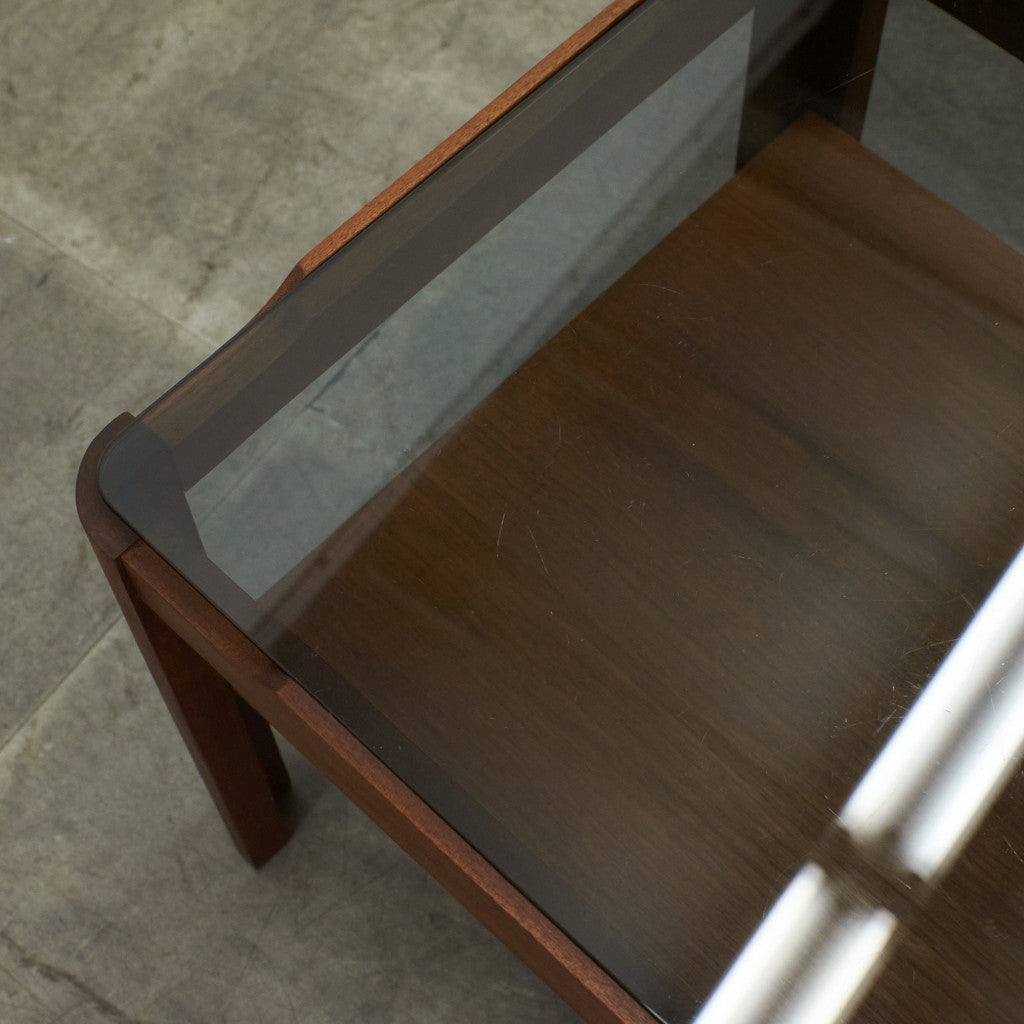 ヴィンテージ スモークガラストップ コーヒーテーブル