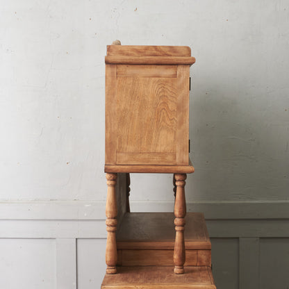 アンティーク ストリップド加工 ガラスキャビネット